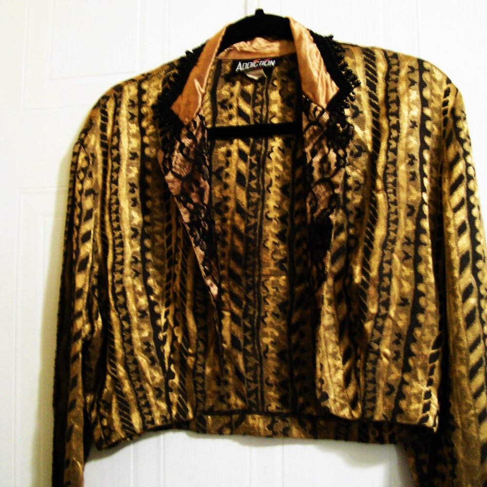 GOLD AND BROWN 80'S BOLERO L